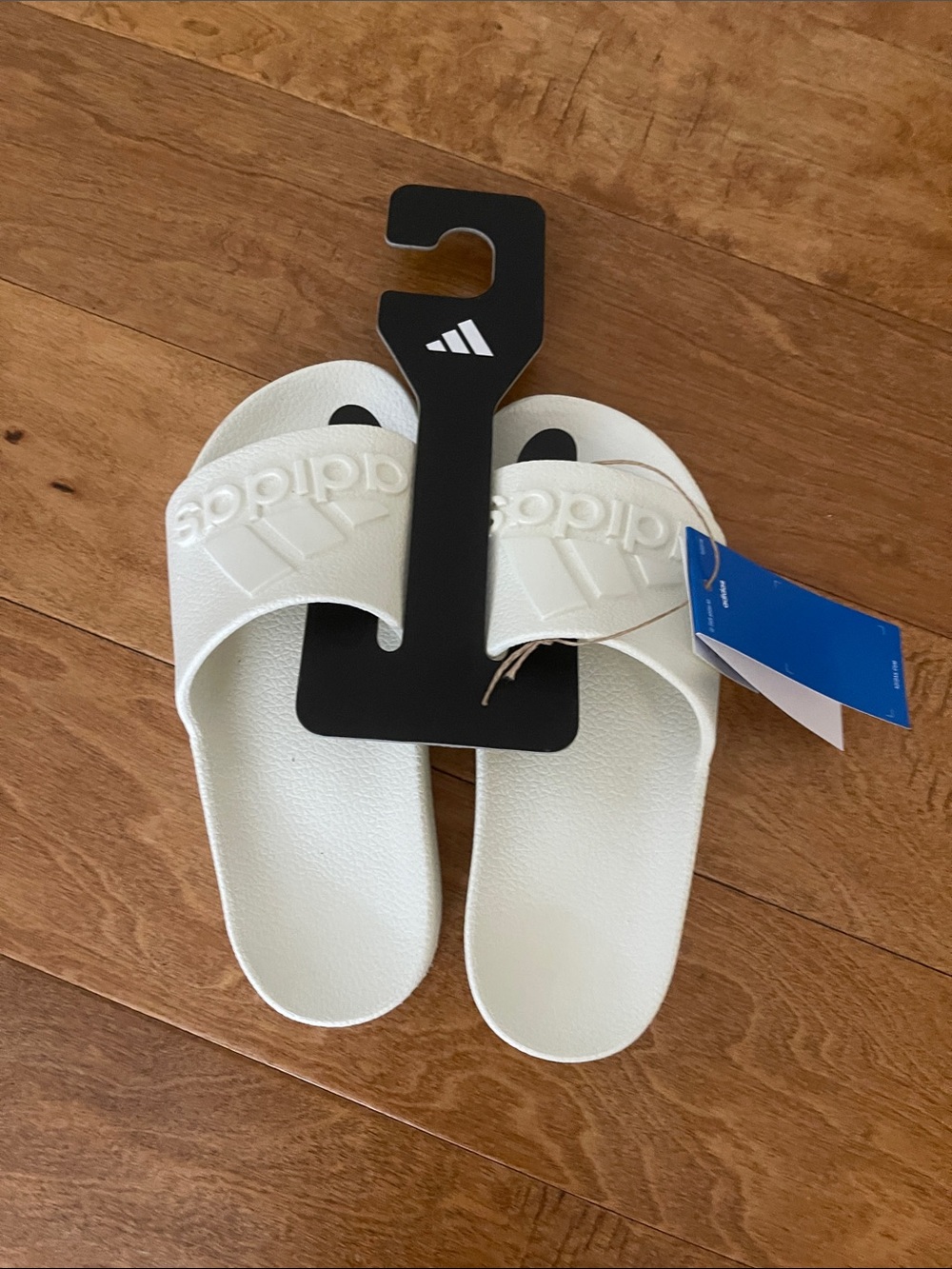 NWT adidas White Slide Sandals with Embossed Logo